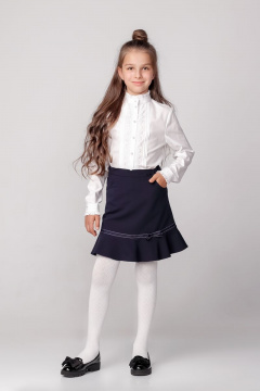 Юбка из текстиля с классическим фасоном, подходит для круглогодичной носки Elod Ш279081 синий - фото 2