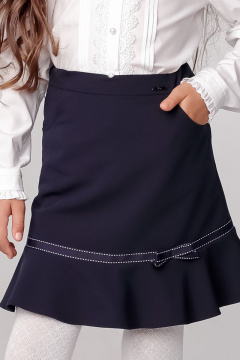 Юбка из текстиля с классическим фасоном, подходит для круглогодичной носки Elod Ш279081 синий - фото 1
