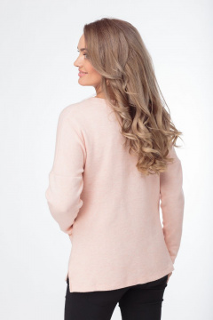 Демисезонный трикотажный джемпер с боковыми вырезами Anelli 426 пудра - фото 3