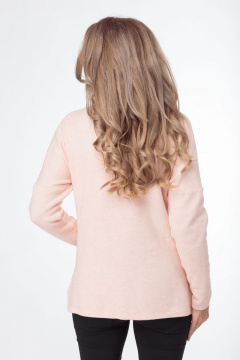 Демисезонный трикотажный джемпер с боковыми вырезами Anelli 426 пудра - фото 4