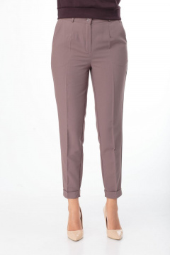 Бежевые демисезонные брюки из хлопка с классической посадкой Anelli 418 бежевый - фото 5