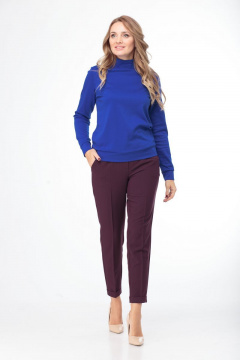Демисезонные брюки в ярких оттенках из текстиля Anelli 418 винный - фото 1