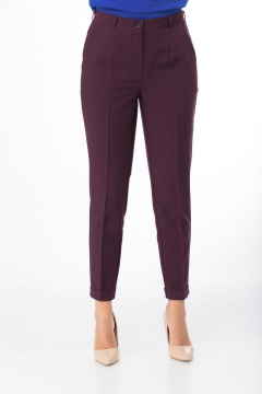 Демисезонные брюки в ярких оттенках из текстиля Anelli 418 винный - фото 5