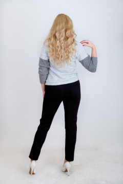 Брюки зауженные к низу с накладными карманами из текстиля Mita ЖМ872 черный - фото 4