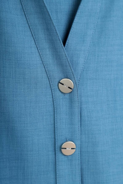 Платье на каждый день из текстиля Демисезонное с рукавом 49 см Liona Style 733 голубой - фото 4