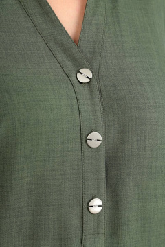 Платье на каждый день из текстиля Демисезонное длиной 108 см Liona Style 733 хаки - фото 3