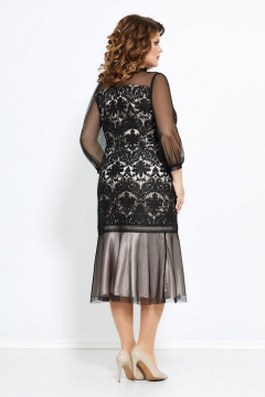 Платье из кружева и шифона с рельефами по фигуре Mira Fashion 4767 черный - фото 3