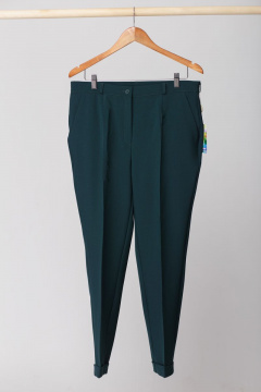 Длинные брюки классического кроя с высокой посадкой Anelli 418 зеленый - фото 2