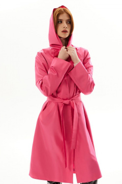 Лёгкий розовый плащ с капюшоном и прорезными карманами Golden Valley 7146 розовый - фото 3