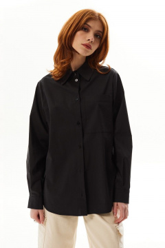 Рубашка деловая из хлопка с накладным карманом Golden Valley 2313 черный - фото 2