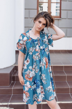 платье трапециевидное из вискозы с воротником-стойкой GlasiO 5873- - фото 1