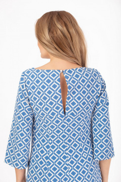 Платье с принтом «девочка с зонтиком» на кружевных вставках Anelli 810 геометрия - фото 5