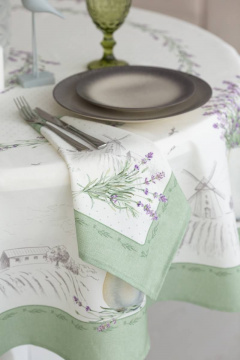 Круглая лавандовая скатерть в стиле прованс Listelle 511903 - фото 3