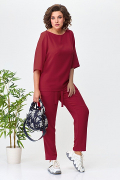 Блуза, брюки Anastasia 807 вишневый - фото 2