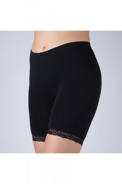 Панталоны из хлопка с кружевной вставкой Verally 169-1 черный - фото 3