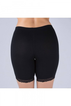 Панталоны из хлопка с кружевной вставкой Verally 169-1 черный - фото 2