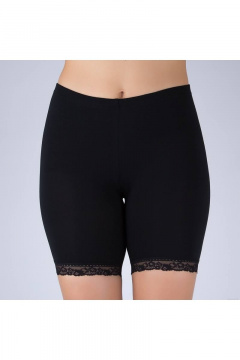 Панталоны из хлопка с кружевной вставкой Verally 169-1 черный - фото 1