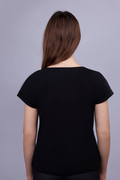 Полуприлегающий джемпер из хлопка с регланом Verally 431П-2 гепард на чёрном - фото 2