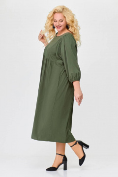Платье прямого силуэта из хлопка Swallow 675 хаки - фото 5