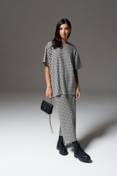 Джемпер свободный прямой из трикотажа с овальной горловиной ANNETE A750 - фото 1