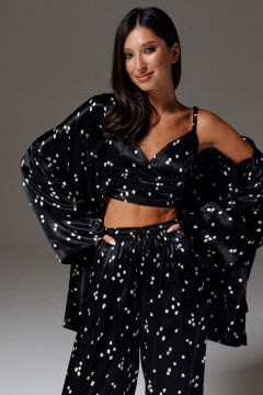 Топ укороченный с минималистичным принтом из вискозы ANNETE A753 - фото 1