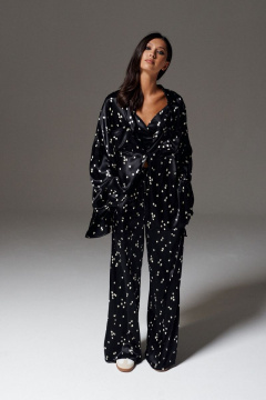 Рубашка свободного кроя с карманами из вискозы ANNETE A754 - фото 1