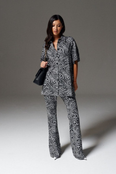 Комплект из рубашки и брюк с анималистичным принтом ANNETE A4159 - фото 3