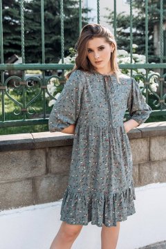 Платье с подрезом и воланом по низу из легкой ткани GlasiO 5884- - фото 3