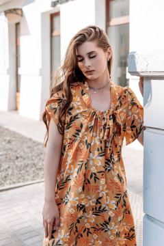 Трапециевое платье с воротником-бант и талевыми вытачками GlasiO 5886- - фото 2