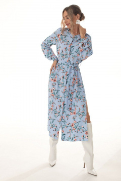 Платье с разрезами и съемным поясом в голубом цвете Golden Valley 4922 голубой - фото 1