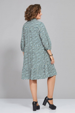 Демисезонное платье свободного кроя с принтом и воланом Mira Fashion 5292 - фото 2