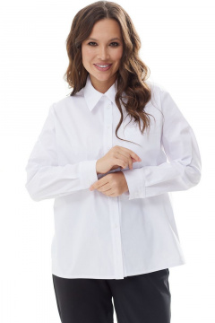 Блуза прямого кроя из хлопка с накладным карманом Магия моды 2304 белый - фото 1
