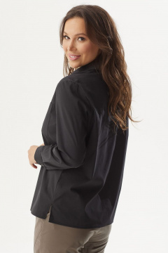 Блуза прямого кроя из хлопка с карманом для делового стиля Магия моды 2304 черный - фото 2