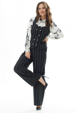 Элегантный костюм из трикотажа со юбкой и жакетом Магия моды 2134 черный_белый_нов - фото 4