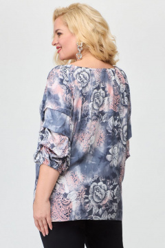 Блуза из хлопка с объемными рукавами и сборками Svetlana-Style 1684 темный - фото 2