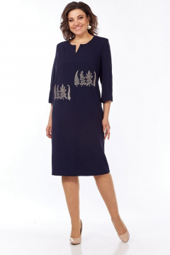 Платье из платочной ткани с асимметричными подрезами Jurimex 2959 синий - фото 5