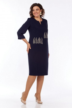 Платье из платочной ткани с асимметричными подрезами Jurimex 2959 синий - фото 2