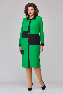 Платье из текстиля с комбинированными тканями и карманами Jurimex 2960 - фото 2