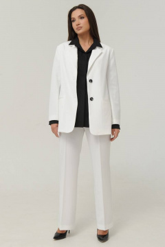 Костюм из жакета и брюк из костюмной ткани Ma Сherie 3010 молочный - фото 4