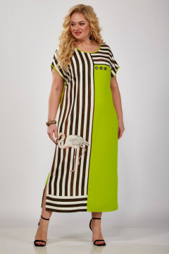 Платье из льна и текстиля с асимметричным кроем и карманами Grace for you 1024 - фото 2