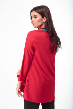 Блуза свободного кроя из мягкой ткани с складками Anelli 479 красный - фото 3