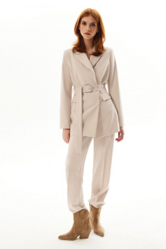 бежевый брюки и жакет из текстиля для делового образа Golden Valley 6557 бежевый - фото 1