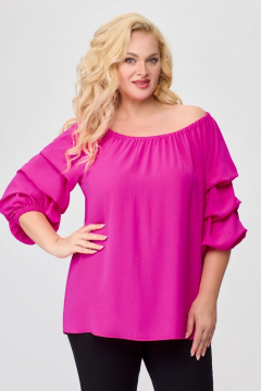 Блуза свободного кроя с драпированным рукавом реглан Svetlana-Style 1684 фуксия - фото 1