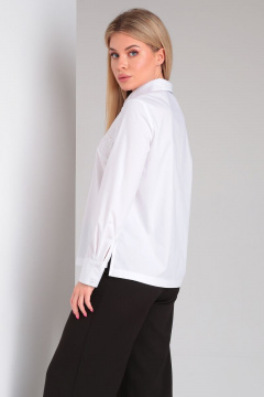 Классическая рубашка из текстиля с отложным воротником DOGGI 0181 белый - фото 3