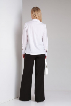 Классическая рубашка из текстиля с отложным воротником DOGGI 0181 белый - фото 2