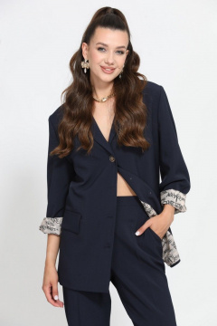Брюки, жакет Твой имидж 1606 т.синий - фото 2