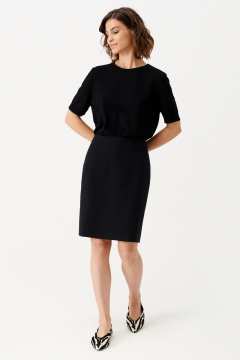 Приталенная юбка из костюмной ткани до колена Панда 160450w черный - фото 1