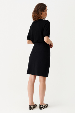 Приталенная юбка из костюмной ткани до колена Панда 160450w черный - фото 3