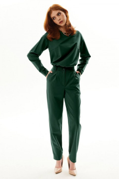 Блузон прямого силуэта с нагрудными вытачками и зауженные брюки Golden Valley 6547 зеленый - фото 1