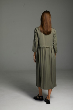 Платье свободного силуэта из вискозы с карманами и воротником DAVA 172 олива - фото 5